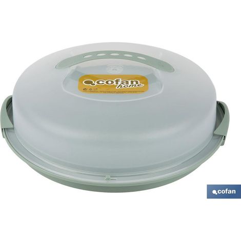 Cofan – Boîte à tarte ronde 34,5 cm – Opaque verte – Couvercle hermétique à double verrouillage – Transport sécurisé des aliments (1/4)