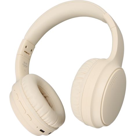 Bluetooth-Kopfhörer mit aktiver Geräuschunterdrückung, zwei Wiedergabemodi, faltbar und kabellos, ideal für Reisen und Büro, Farbe: Apricot. (1/5)