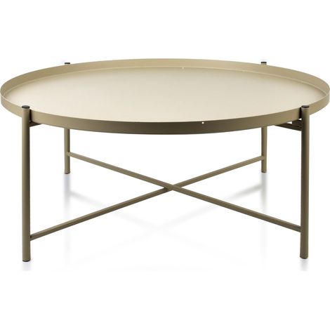 Mondex Lucas Couchtisch beige 76,5 cm Durchmesser (1/2)