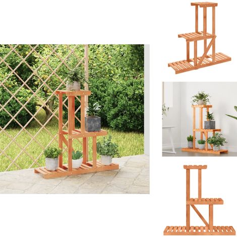 Support à fleurs 81x25x75,5 cm bois massif de sapin - Support Mural Plante - Rangement Plantes - Étagères Murales - Jardinière Murale - Déco Intérieur (1/5)