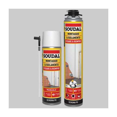 SCHIUMCA POLIURETANICA UNIVERSALE SOUDAL ML 750  Ml 750 manuale     SOUDAL