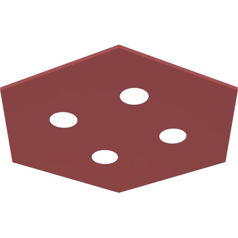 LUMICOM RIVER HEX Plafoniera, 4x GX53, max 8W, metallo, rosso cowhide, 65x55cm