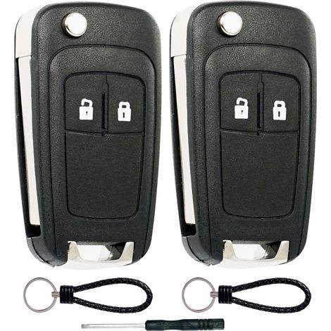 Coque Clé 2 pièces 2 Boutons avec Lame Compatible pour Opel Astra J Adam Insignia Mokka Zafira Meriva B Chevrolet Orlando Cruze Spark Trax Corsa Karl Aveo Matizr, TéLéCommande Coque Voiture (1/5)