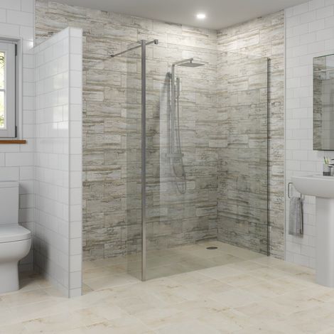 1200 x 900mm Sliding Shower Door & Side Panel Enclosure 6mm Glass Screen Framed (1/5)