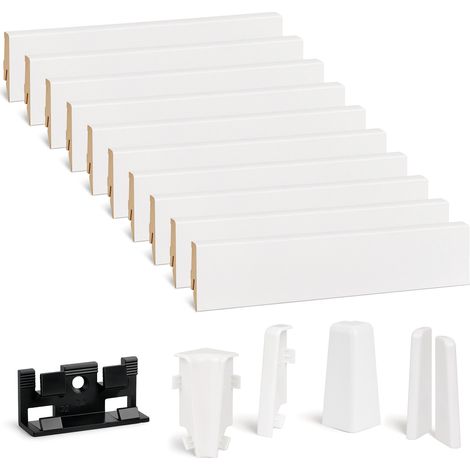 KGM MEGA Sockelleiste MDF weiß 24 m Komplett-SET 10 St