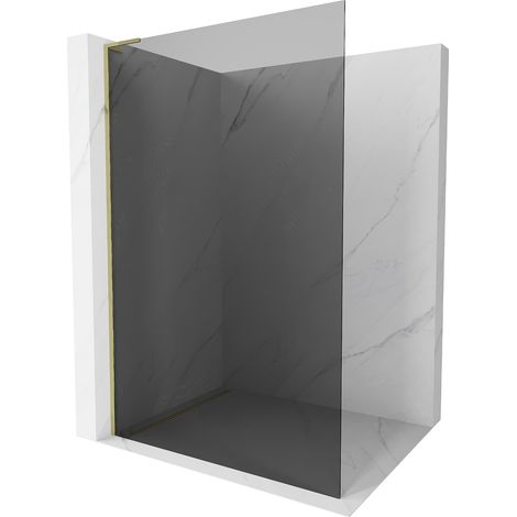 Mexen Kioto L Duschwand Walk-in 80 x 200 cm, Grafit, Gold - 800-080-103-50-40