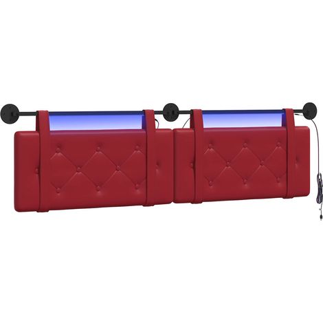Maison Exclusive - Testiera sospesa Con luce LED Rosso Vino Similpelle (1/5)