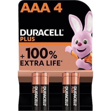 Duracell Plus-AAA K4 Pile LR3 (AAA) alcaline(s) 1.5 V 4 pc(s) Y071132