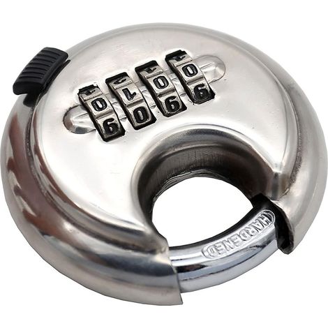 Cadenas à disque combiné 70 mm en acier inoxydable 304 (2023) Cadenas multifonctionnel haute sécurité et résistant sur acier trempé (1/4)
