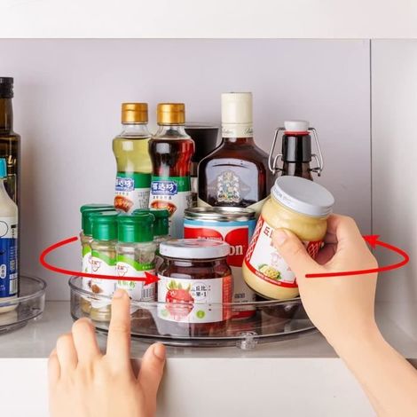 Porte épices Rond 23,5cm,Plateau tournant cuisinerangement,organisateur epices pour rangement de cuisine (1/4)
