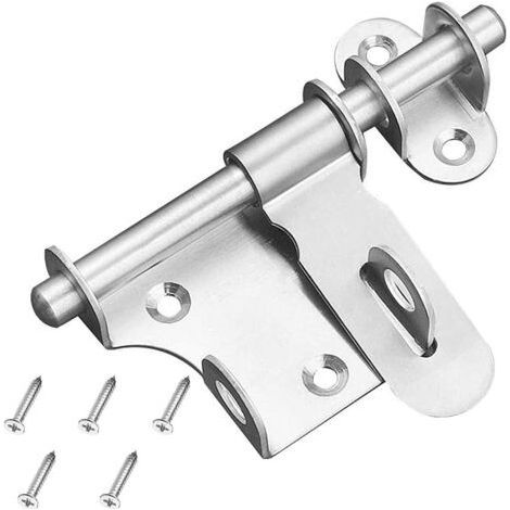 Stainless Steel Sliding Door Lock, Thick, Strong and Durable, with Padlock Hole, for Bathroom, Kitchen, Garden, Bedroom, Cabinet, Outdoor and Indoor, 12cm (1 Piece) (1/5)