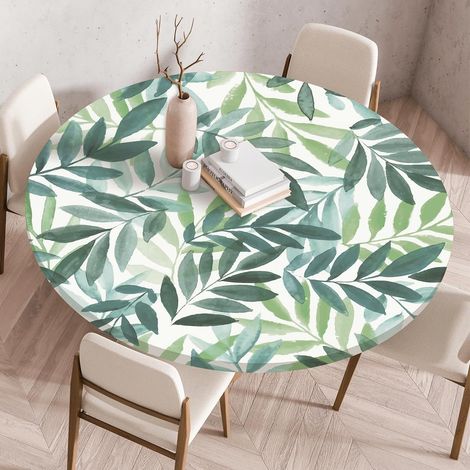 De Table avec Bord Élastique Nappes Rondes Lavable pour Décoration Cuisine Jardin 60cm (1/5)