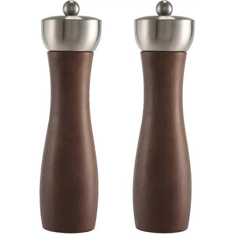 Ensemble moulins à sel et à poivre, moulin à sel en bois de hêtre de qualité supérieure, moulins à poivre, coffret cadeau, compatible avec la maison (1/5)