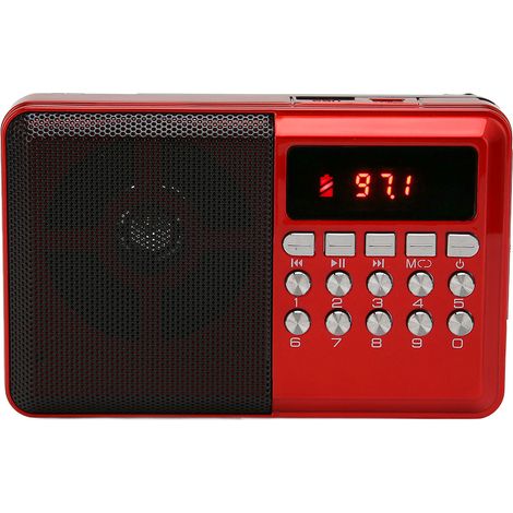 Tragbares AM/FM-Radio mit Speicherkarten- und MP3-Wiedergabe, Batteriebetrieb, ergonomischer Außenantenne und Taschenradio (1/5)