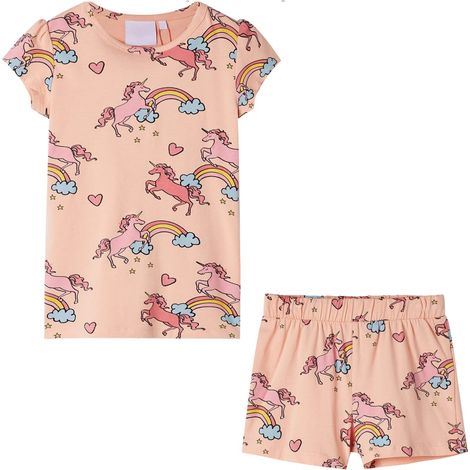 Teenpull – Kinderpyjama mit Kurzen Ärmeln Hellorange 116 (1/5)