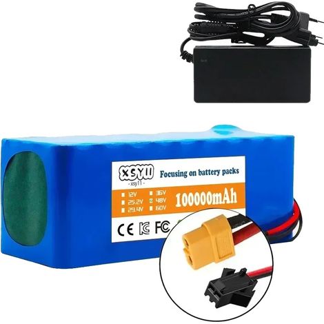 Batterie lithium-ion, capacité 100Ah, protection intégrée, JAUNE (1/2)