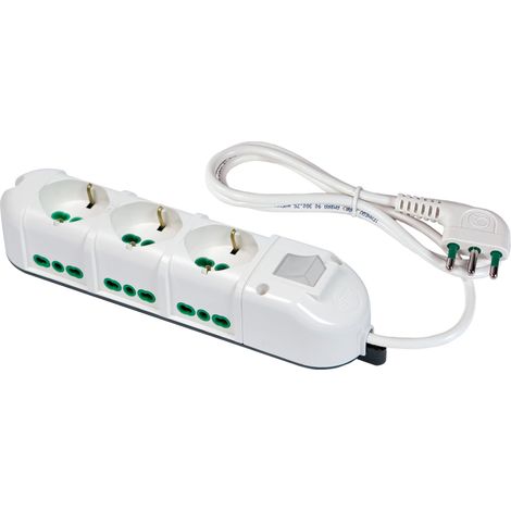 Multipresa Con Interruttore 42122  Prese: 3X16A Bipasso Schuko + 6X 16A Bipasso (1/3)
