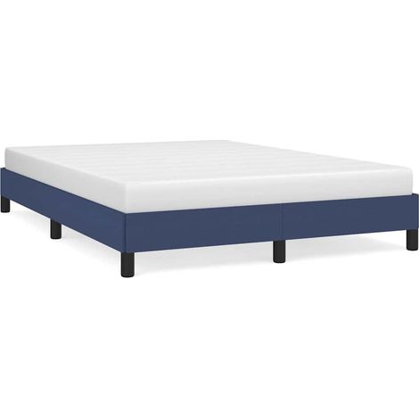 Maison Exclusive - Cadre de lit sans matelas bleu 140x190 cm tissu (1/5)