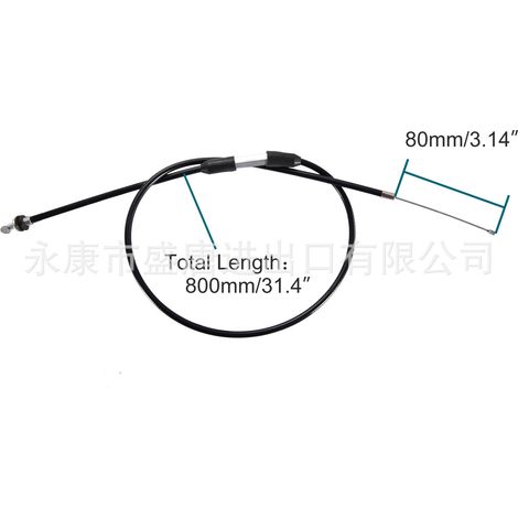 50cc-110cc throttle cable, adjustable shifter, total length 800mm, 80mm travel, replacement for Chinese motorcycles. (1/4)