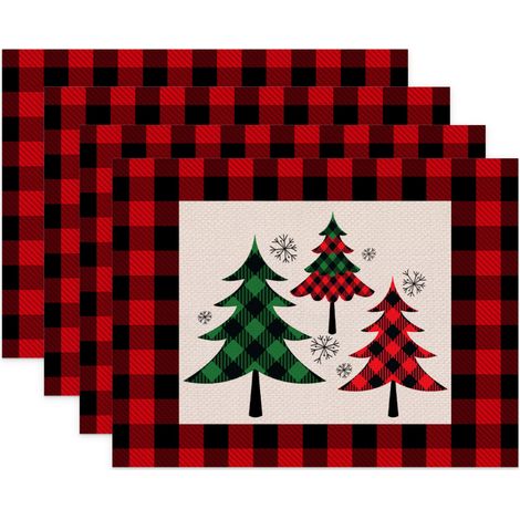 Set de table sapin de Noël, set de table hiver, pour décoration de salle à manger de cuisine de réunion de famille en plein air (1/4)