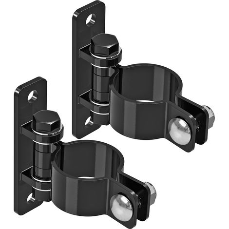 Charnières de Portail pour Usage Intensif en Acier au Carbone avec Finition Galvanisée, Boulons Amovibles pour Montage Mural, Convient aux Tubes/Poteaux de Diamètre Extérieur 6-9,5 cm/11,4 cm (1/5)