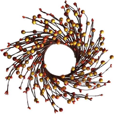 Couronne décorative de baies orange (2 pièces) - Guirlande d'automne simulée (1/5)
