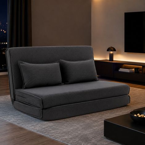 Divano letto da pavimento 135x88x74 cm in metallo grigio scuro – MEUBLIV (1/5)