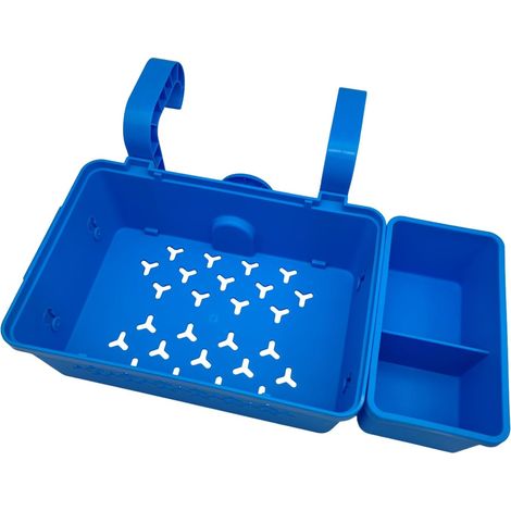 Panier de rangement pour piscine, panier réglable pour piscine creusée, double crochet, support de rangement léger pour jardin, piscine, terrasse,bleu (1/5)