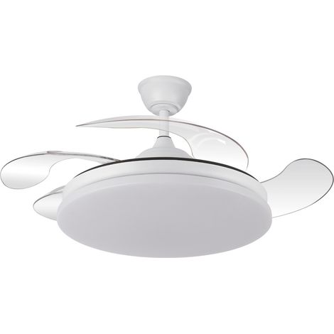 Ventilador de Techo con luz LED Yatek KALA 59W Blanco con Aspas Retráctiles invisibles, Motor DC y Mando a distancia (1/5)