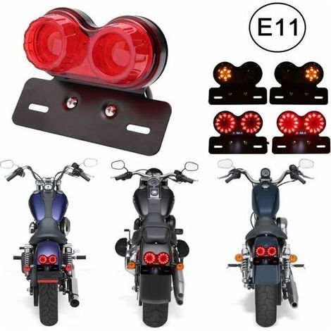 Online Store - 1pcs 40 LED (Rouge) Double Feu arrière de Moto Feu de Freinage,Indicateurs de Clignotant Lampe de marche avec Support de plaque (1/5)