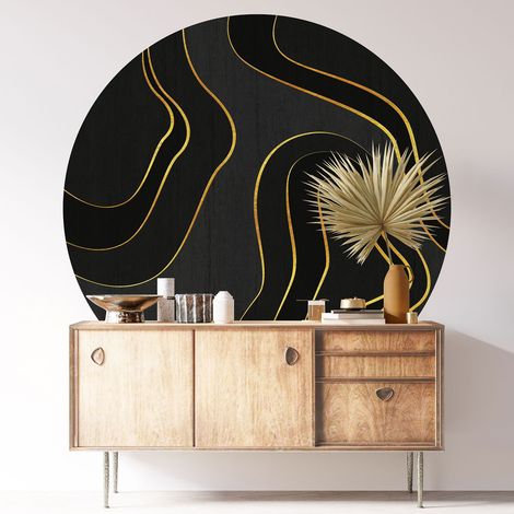Sticker mural rond / cercle - Design - Diamètre 90 cm - Adhésif MAT (1/3)