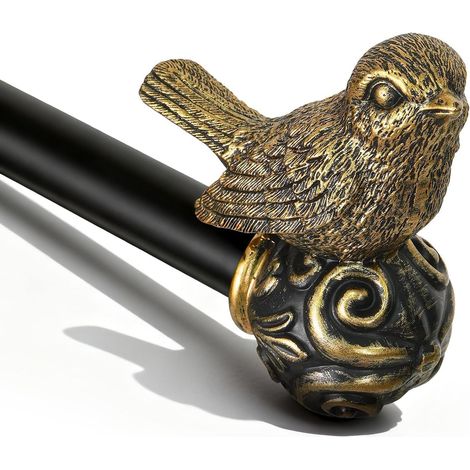 Tringle à Rideau Noir 80-218cm,Embouts Décoratifs En Forme D'Oiseau (1/5)