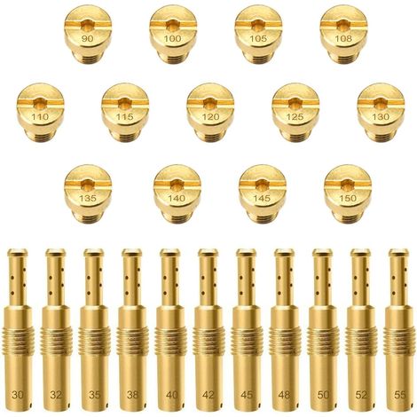 20 Pcs Gicleurs Principaux,Gicleur Principal de ,Buses de  Taille 55，60，65，70，75，80，85，90，95，100，105，110，115，120，125，130，135，140，145，150 (jaune, M6) (1/5)