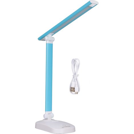 LED-Schreibtischlampe mit USB-Ladeanschluss, warmweißem Licht, 3 Helligkeitsstufen, Touch-Bedienung, kompaktes Design
