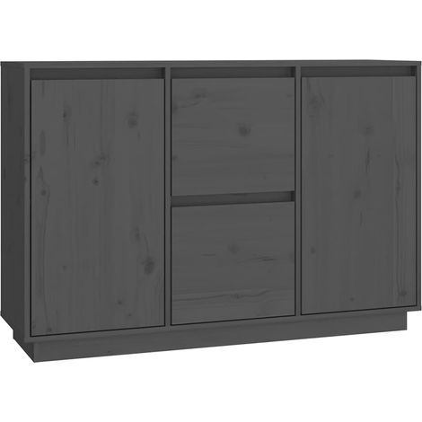 Maison Exclusive - Aparador de madera maciza de pino gris 111x34x (1/5)