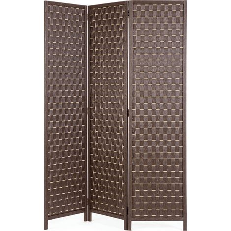 Paravento jorah marrone in bamboo, 135 x 180 cm -Marrone