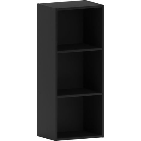 Oxford 3 Tier Cube Bookcase Shelving Storage Unit, Black
