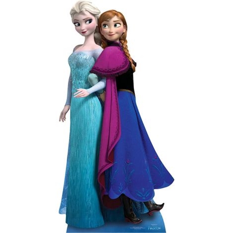 Figurine en carton Elsa & Anna dos à dos La Reine des Neiges Disney -Haut 162 cm (1/5)
