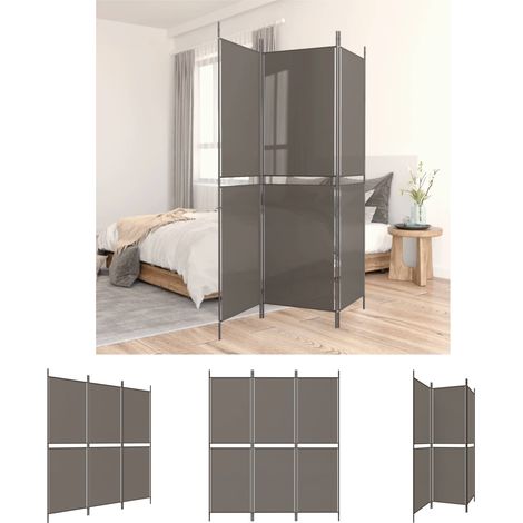 Anthrazit - vidaXL 3-tlg. Paravent Anthrazit 150x220 cm Stoff - Schlafzimmerparavent (1/5)