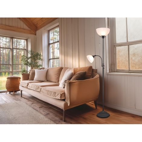 Großer LED Deckenfluter im Landhausstil mit Leselampe, Höhe 184cm (1/5)