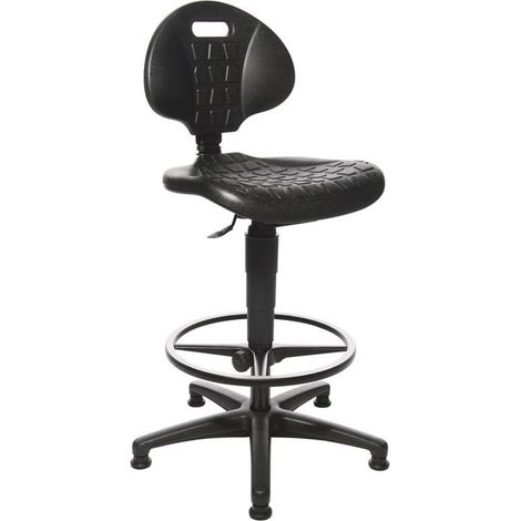 Chaise d’atelier pivotante Tec 20 – Patins antidérapants – Anneau de pied – Pour espaces de travail professionnels – Topstar (1/5)