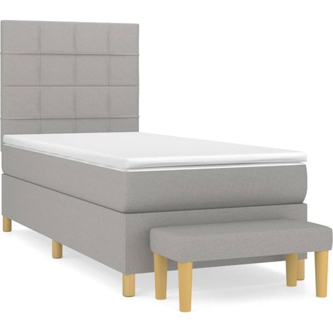 Maison Exclusive - Giroletto a Molle con Materasso Grigio Chiaro 80x200 cm Tessuto