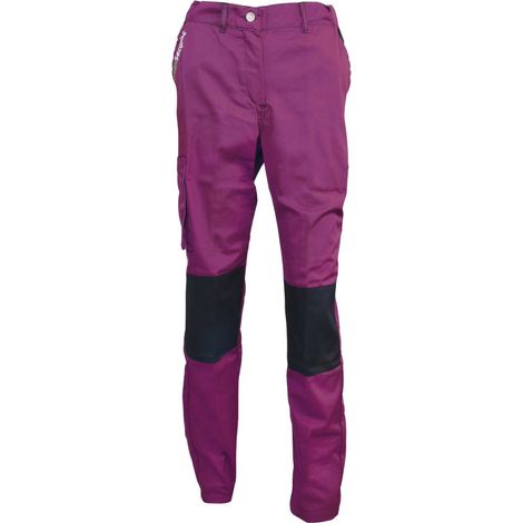 Pantalon de Travail Femme Violet et Noir - Fashion Sécurité - Résistant, Confortable et Tendance - Bricolage et Jardinage - 48 (1/3)