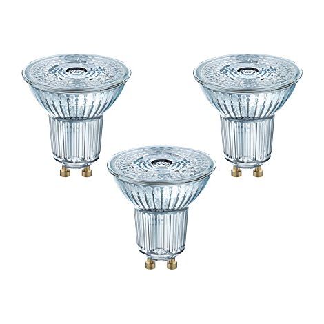 Osram Lampadine LED Spot PAR16, 4.3 W Equivalenti 50W, Attacco GU10, Luce Fredda 4000K, Confezione da 3 [Classe di efficienza energetica F]