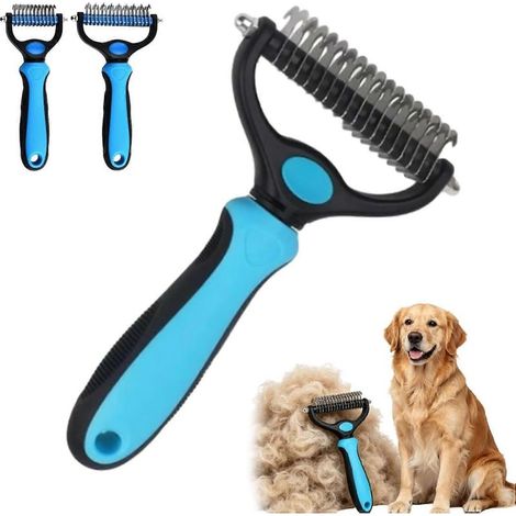 Outil de toilettage Pet Pro, peigne démêlant universel pour chiens, peigne à nœuds ouverts double en acier inoxydable, double face en acier inoxydable (1/5)
