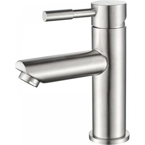 Mitigeur de Salle de Bains, Robinet de Lavabo Monocommande, Acier Inoxydable,Hauteur : 16 cm (1/5)