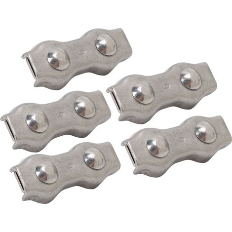 Satz mit 5 M6-Edelstahl-Duplex-Kabelklemmen für Takelagekabel (1/5)