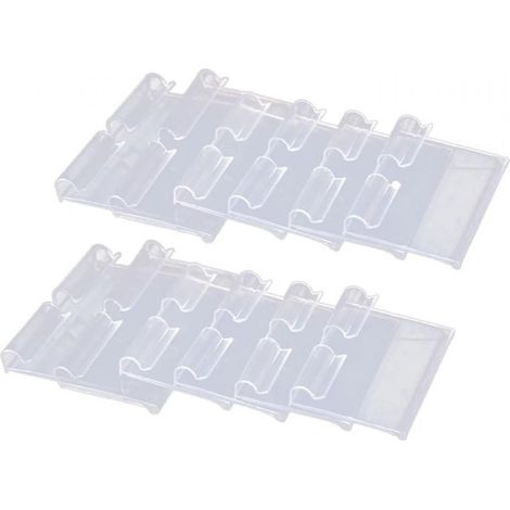 Lot de 10 Étiquettes de prix, PVC transparent double ligne, support accrochage étagère, pour supermarché (1/5)