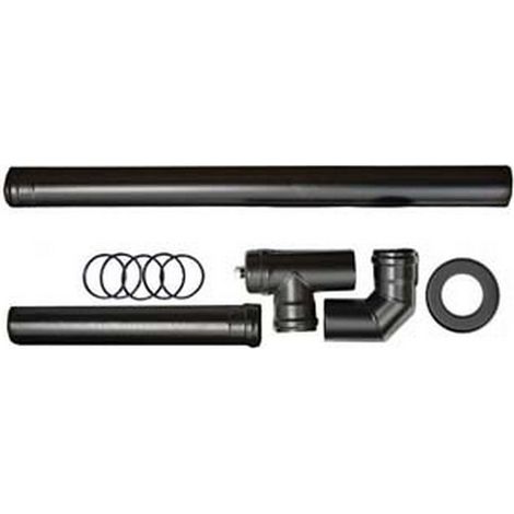 1PZ KIT INSTALLAZIONE BASE PER STUFE A PELLET NERO OPACO PESANTE MM.1,2 -  cm.8