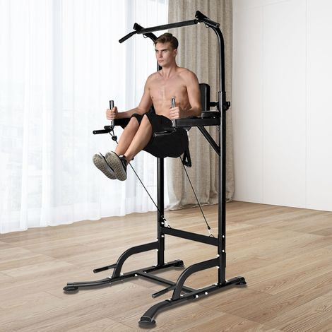 Bigzzia – Barre de traction ajustable 150 kg – Hauteur réglable 175-240 cm – Construction en acier robuste – Station de musculation à domicile (1/5)